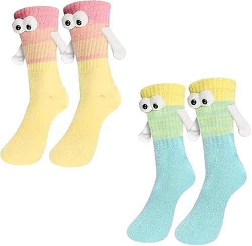 NIEEKRUN Socken mit Magnetischen Händen, 2 Paar lustige Socken, Freundschaftssocken Magnet Sockens Kleine Geschenke für Frauen Männer Freundin Freunde Partner Paare 18-40Jahren von NIEEKRUN
