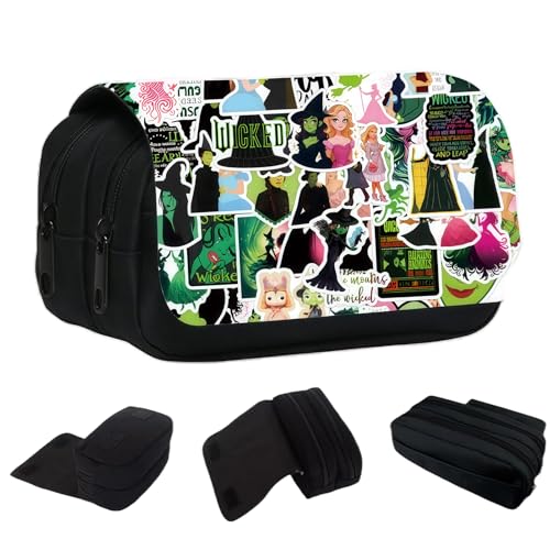 NIEEKRUN Cartoon-Federmäppchen, magisches Anime-Federmäppchen, große Kapazität, Schreibwaren-Tasche, Zubehör-Box mit 2 Fächern und Reißverschlüssen, Kinder-Cartoon-Federmäppchen für Studenten von NIEEKRUN