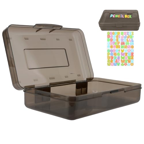 NIEITRK Stiftebox Kinder Mit Deckel - Transparente Stapelbar Stifte Organizer Und Aufbewahrung - Stationery Organizer Mit Aufkleber - Filled Pencil Case - Bleistiftbox von NIEITRK