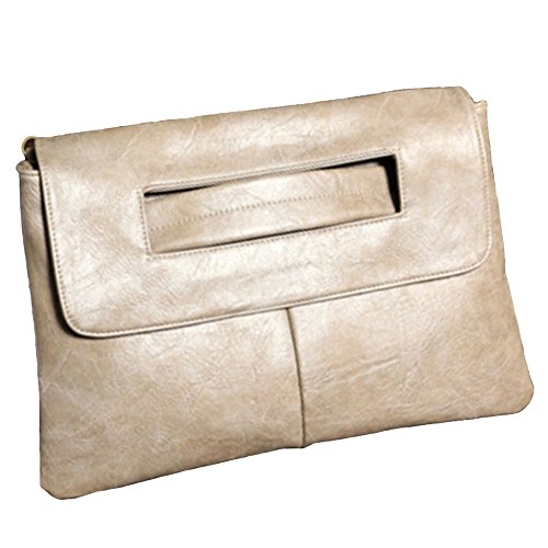 NIGEDU Damen Groß Clutch, Khaki von NIGEDU