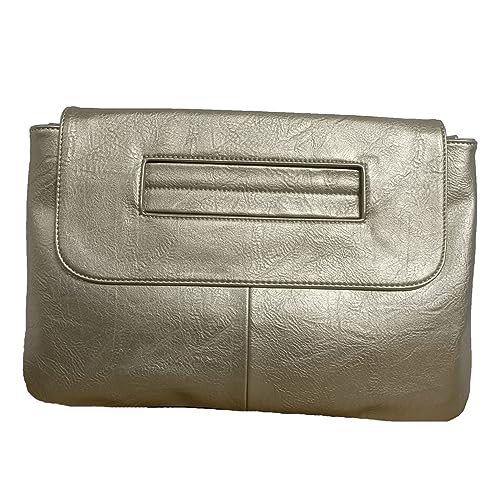 NIGEDU Frauen Handtaschen Leder Weibliche Clutch Handtasche Messenger Bag Große Solide Hohe Kapazität, Gold von NIGEDU