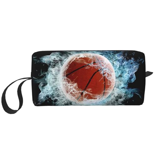 Abstrakter Basketball, Make-up-Tasche, Kosmetiktasche, tragbare Reise-Kulturtasche, Make-up-Tasche, Organizer von NIHAPUDW