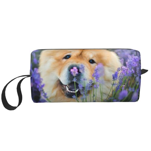 Chow-Chow süße Flauschige braune Hunde lila wild, Make-up-Tasche, Kosmetiktasche, tragbare Reise-Kulturtasche, Make-up-Tasche, Organizer von NIHAPUDW