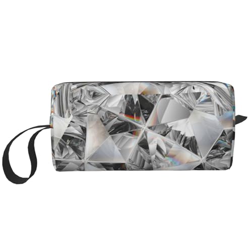 Diamant-Textur-Stil-Kristall, Make-up-Tasche, Kosmetiktasche, tragbare Reise-Kulturtasche, Make-up-Tasche, Organizer von NIHAPUDW