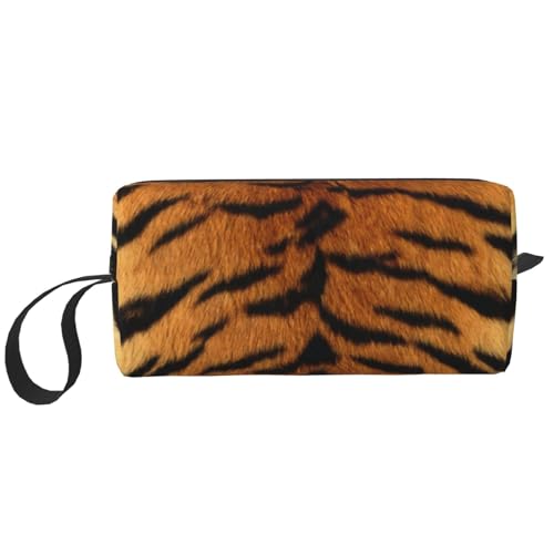 Künstliches Sibirisches Tigerfell, Make-up-Tasche, Kosmetiktasche, tragbare Reise-Kulturtasche, Make-up-Tasche, Organizer von NIHAPUDW