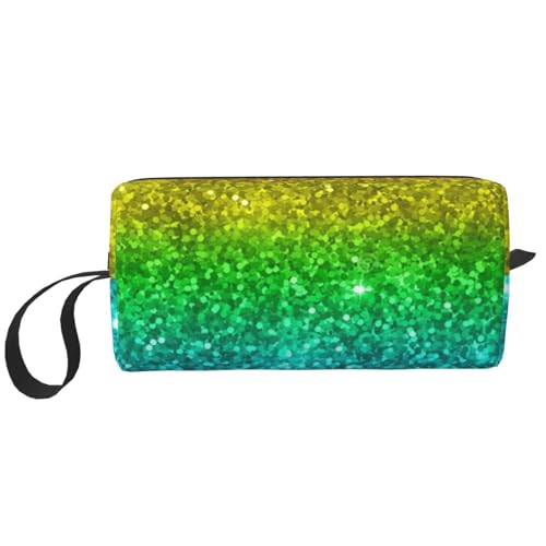 Mehrfarbiger Regenbogenglitter, Make-up-Tasche, Kosmetiktasche, tragbare Reise-Kulturtasche, Make-up-Tasche, Organizer von NIHAPUDW