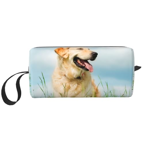 Niedlicher Labrador-Hund Bedruckt, Make-up-Tasche, Kosmetiktasche, tragbare Reise-Kulturtasche, Make-up-Tasche, Organizer von NIHAPUDW