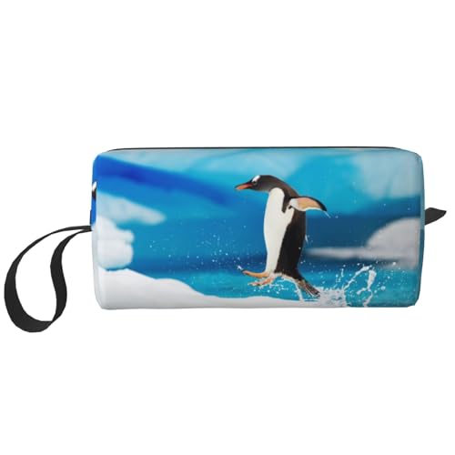 Pinguin Bedruckt, Make-up-Tasche, Kosmetiktasche, tragbare Reise-Kulturtasche, Make-up-Tasche, Organizer von NIHAPUDW