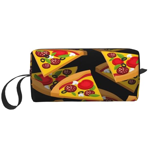 Pizza 3D, Make-up-Tasche, Kosmetiktasche, tragbare Reise-Kulturtasche, Make-up-Tasche, Organizer von NIHAPUDW