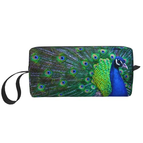 Schöner Pfau, Make-up-Tasche, Kosmetiktasche, tragbare Reise-Kulturtasche, Make-up-Tasche, Organizer von NIHAPUDW