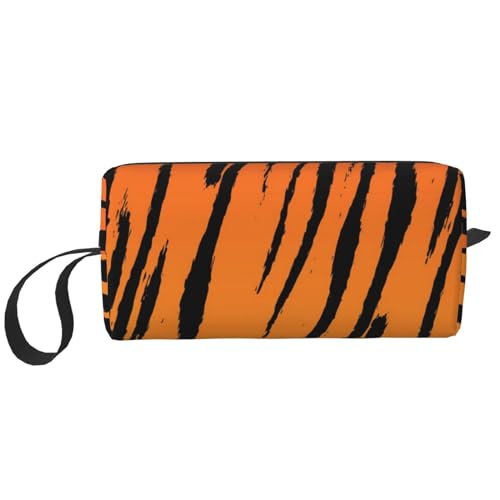 Tigerstreifen-Druck, Make-up-Tasche, Kosmetiktasche, tragbare Reise-Kulturtasche, Make-up-Tasche, Organizer von NIHAPUDW