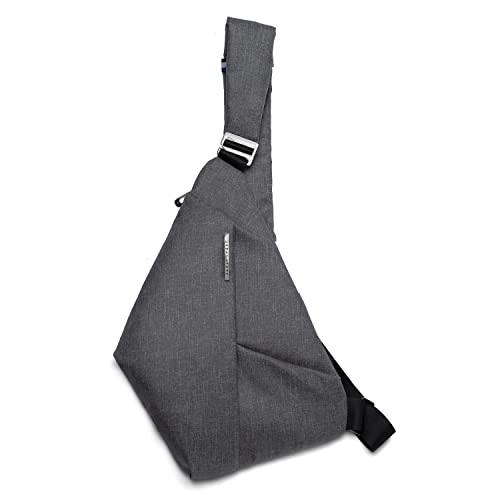 NIID D1 Brusttasche für Herren Crossbody Daypack Schlank Chest Bag Multipurpose Wandern Radfahren Rechte Hand Hellgrau von NIID