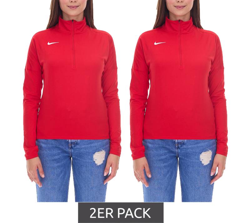 2er Sparpack NIKE Dry Element Longsleeve Damen Trainings-Top mit Half-Zip Sweatshirt mit Dry-Fit NT0316-657 Rot von NIKE