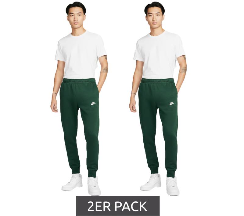 2er Sparpack NIKE M NSW CLUB JGGR BB Herren Fleece-Hose Baumwoll-Jogging-Hose mit Taschen BV2671 323 Grün von NIKE