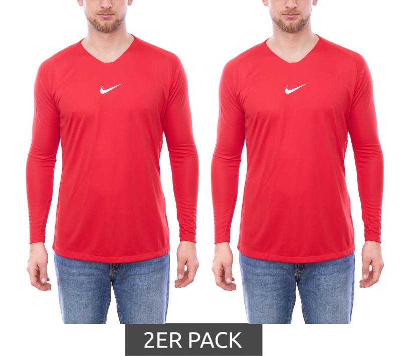 2er Sparpack NIKE Performance Dry Park sportliches Langarm-Shirt mit Dry-Fit Technologie AV2609-657 Rot von NIKE
