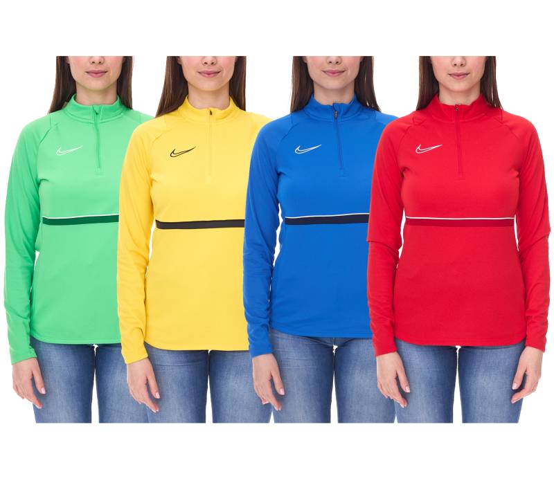 NIKE Academy 21 Dry Drill Longsleeve Damen Trainings-Top mit Half-Zip Sweatshirt mit Dry-Fit CV2653 Grün, Gelb, Blau oder Rot von NIKE
