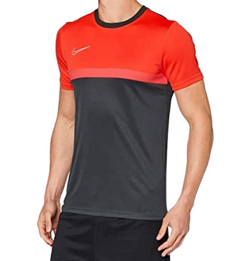 NIKE Academy Pro Herren Trainings-Shirt mit Dri-FIT-Technologie Sport-Shirt mit Mesh-Einsätzen Kurzarm-Shirt BV6926-079 Grau/Orange von NIKE