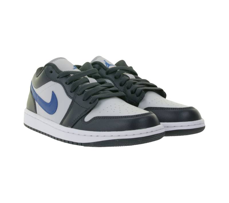 NIKE Air Jordan 1 Low Damen Sneaker mit gekapseltes Air-Dämpfungssystem Echtleder-Schuhe DC0774 040 Dunkelblau/Grau von NIKE