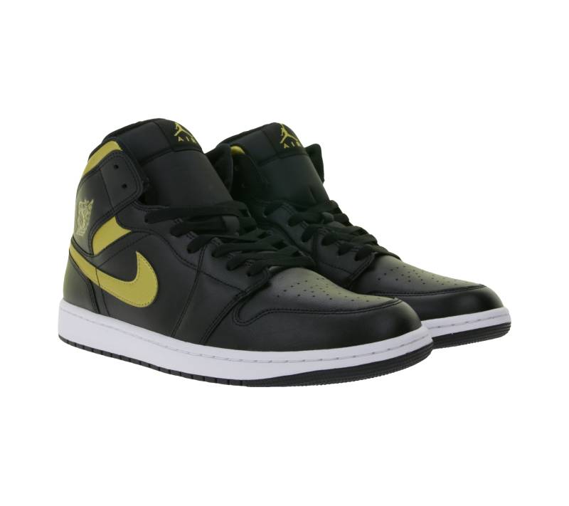 NIKE Air Jordan 1 Low Herren Sneaker Echtleder Turnschuhe Low-Top Sneaker DQ8426-071 Schwarz/Gold von NIKE