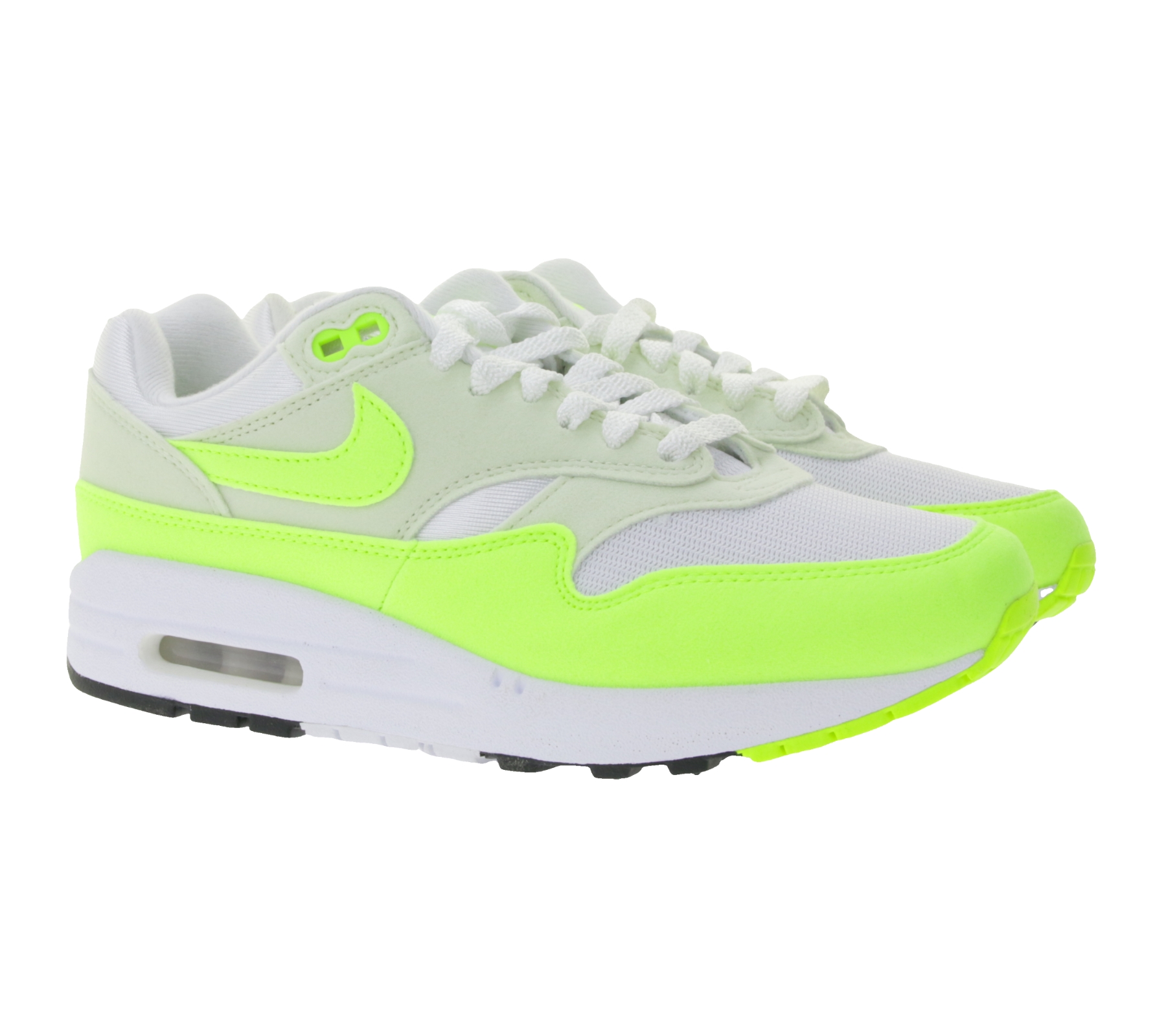 NIKE Air Max 1 Damen Sneaker Turnschuhe mit Air Max-Dämpfung Low-Top Schuhe DZ2628 100 Weiß/Gelb von NIKE