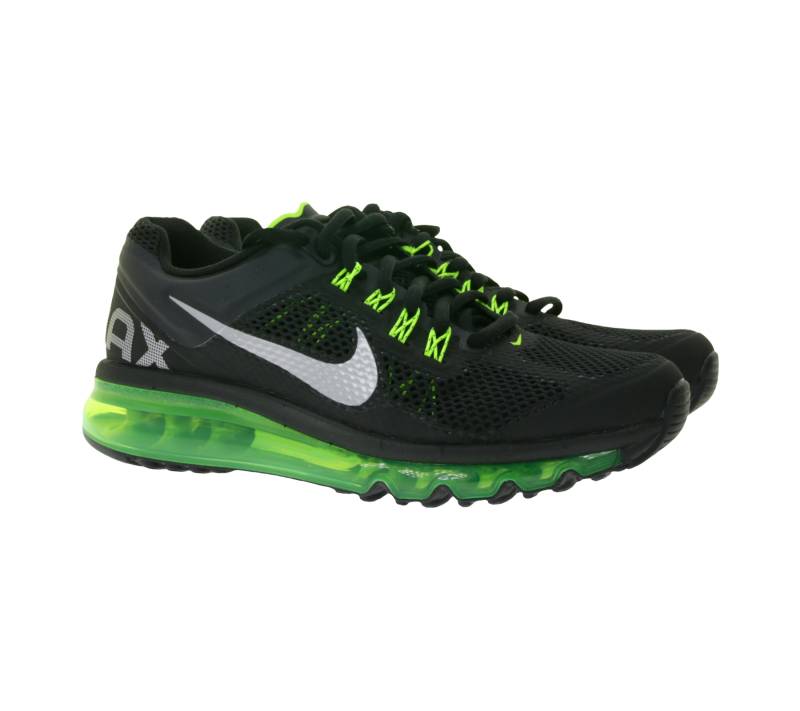NIKE Air Max 2013 Kinder Sneaker Mädchen und Jungen Turnschuhe mit Air-Dämpfung 555426-003 Schwarz/Grün von NIKE