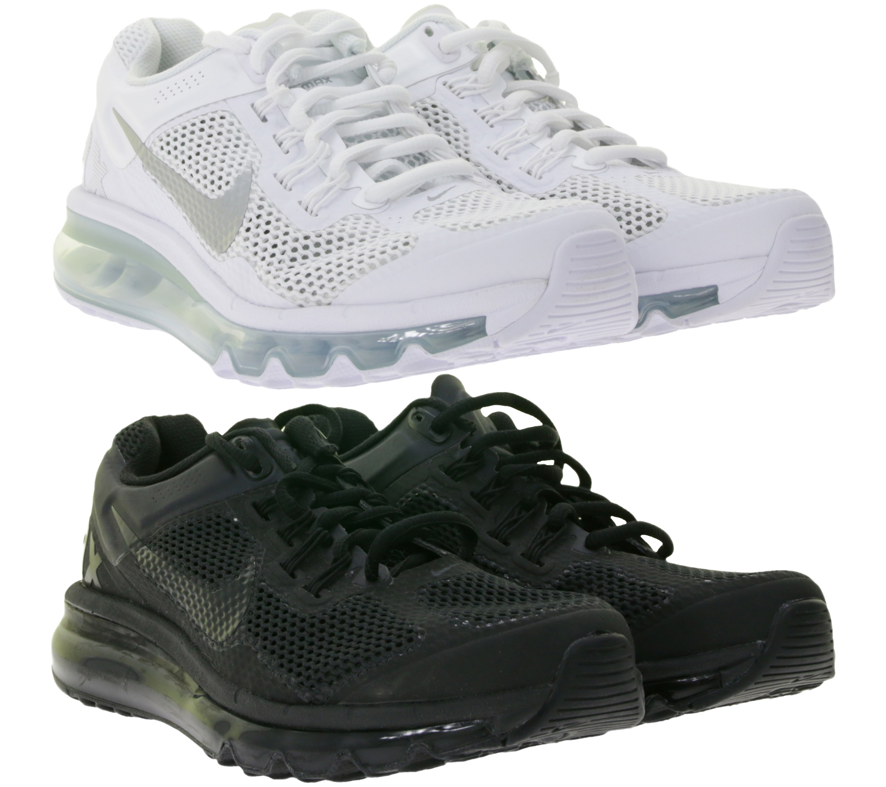 NIKE Air Max 2013 Kinder Sneaker Mädchen und Jungen Turnschuhe mit Air-Dämpfung 555426 in Weiß/Silber oder Schwarz von NIKE
