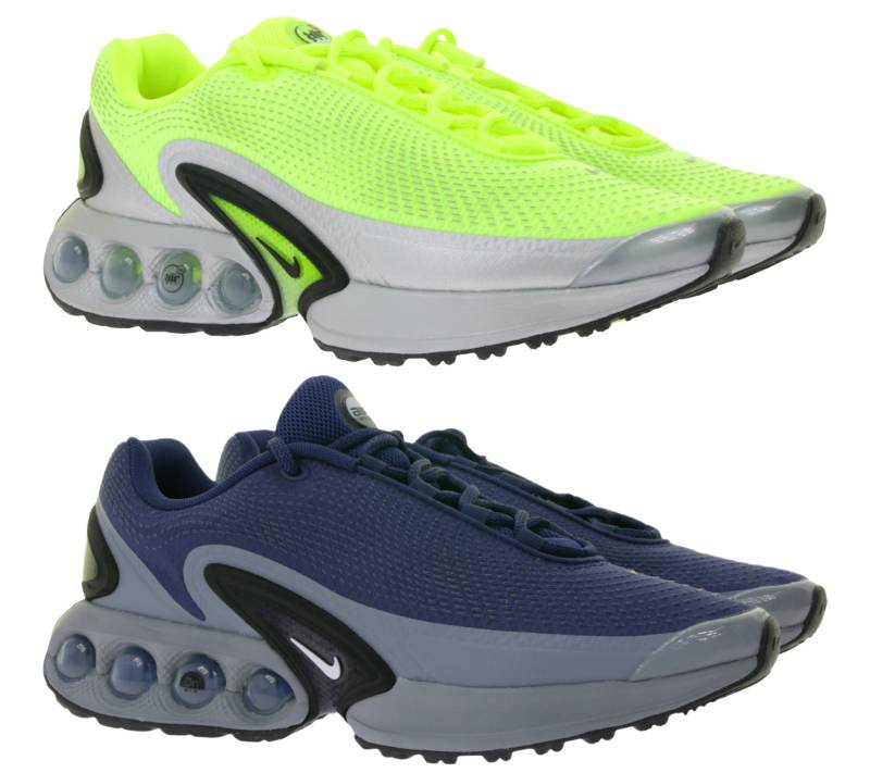 NIKE Air Max DN Herren Lauf-Schuhe mit Air-Dämpfung sportliche Sneaker DV3337 in Neon-Gelb/Weiß/Schwarz oder Navy/Grau/Schwarz von NIKE