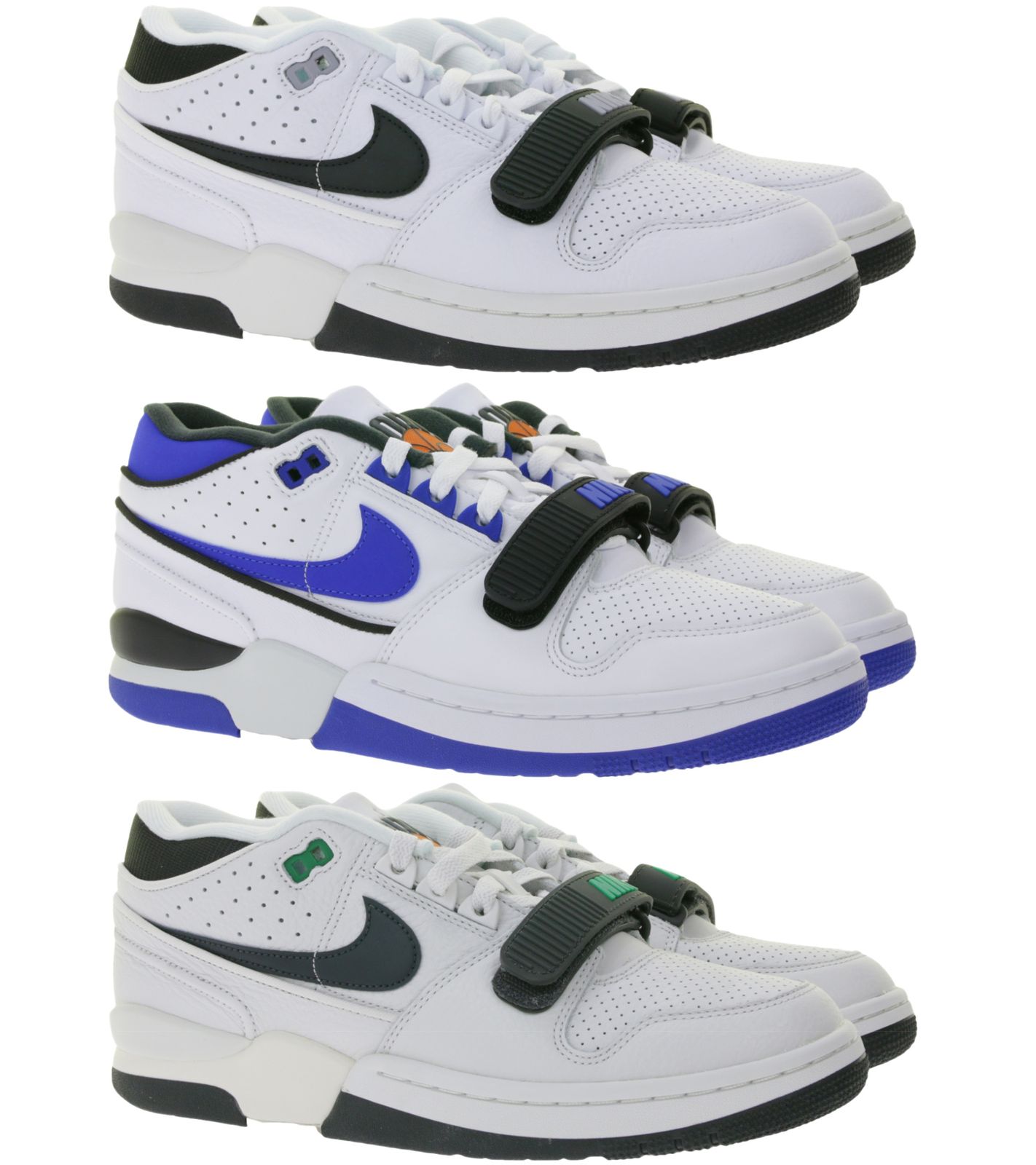 NIKE Alpha Force 88 Herren Basketball-Sneaker Echtleder Turnschuhe im Retro-Look in Weiß/Schwarz oder Weiß/Blau/Schwarz von NIKE