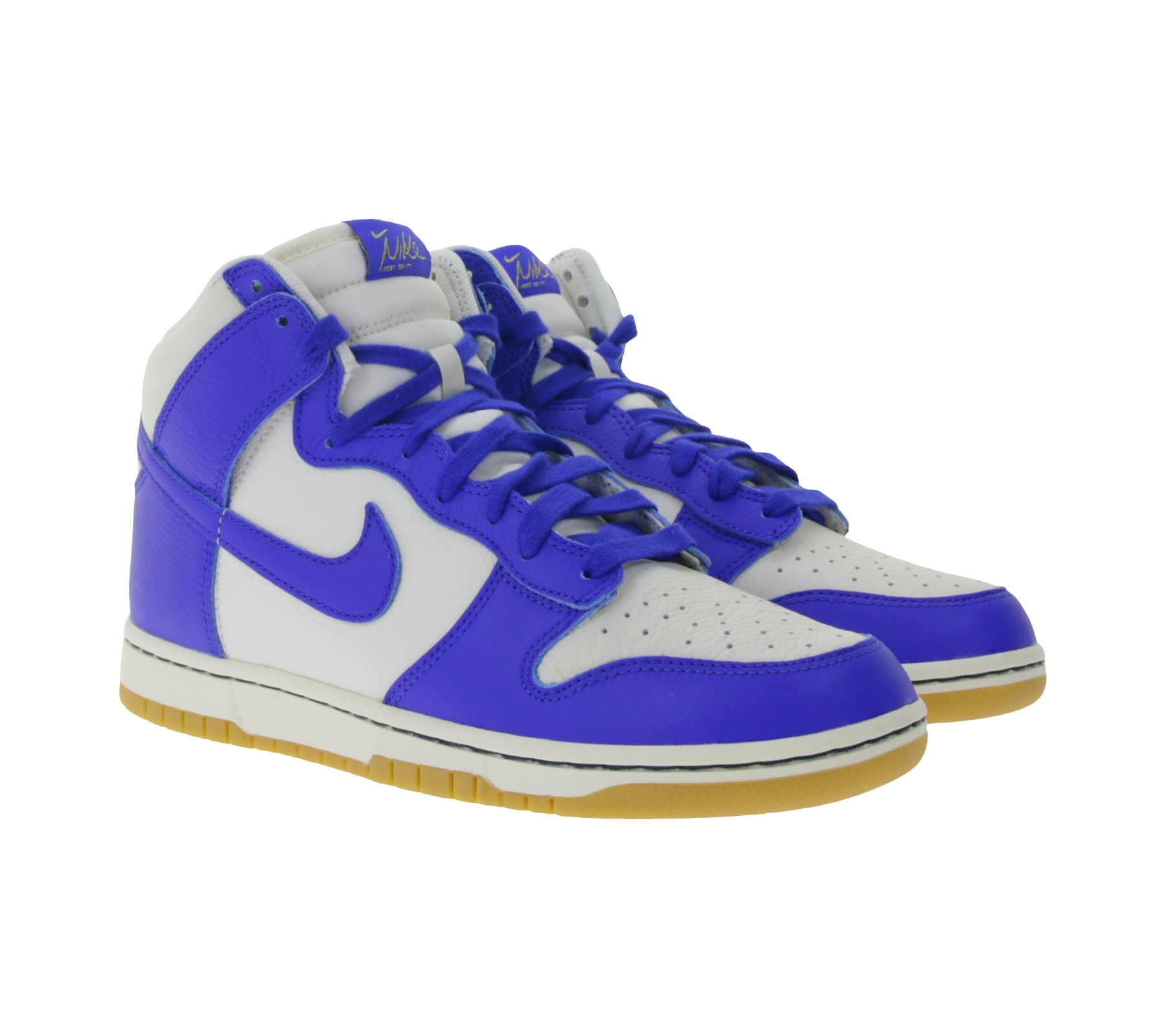 NIKE Dunk High Herren Sneaker Echtleder-Schuhe im Retro-Design FV6612-001 Blau/Weiß von NIKE