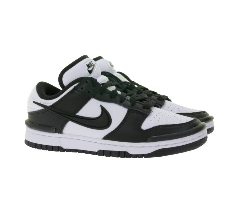 NIKE Dunk Low Twist Panda Damen Sneaker im Vintage-Used-Look Skater-Schuhe DZ2794 001 Schwarz/Weiß von NIKE