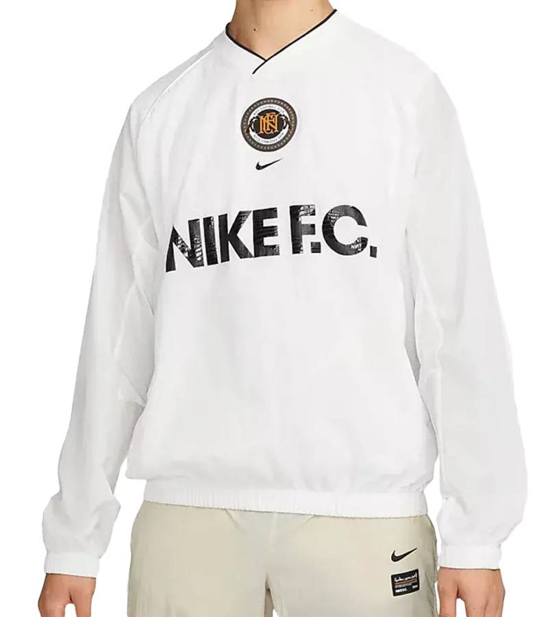 NIKE FC REPEL Herren nachhaltiges Fußball Sweat-Shirt mit DRI-FIT-Technologie leichtes Longsleeve wasserabweisendes Sport-Shirt DQ5039-121 Weiß von NIKE