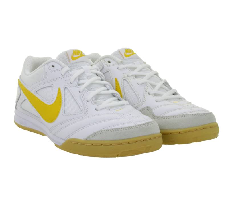 NIKE Gato Herren Low-Top-Sneaker Damen Retro Turnschuhe mit Echtleder Hallen-Schuhe HQ6019 101 Weiß/Gelb von NIKE