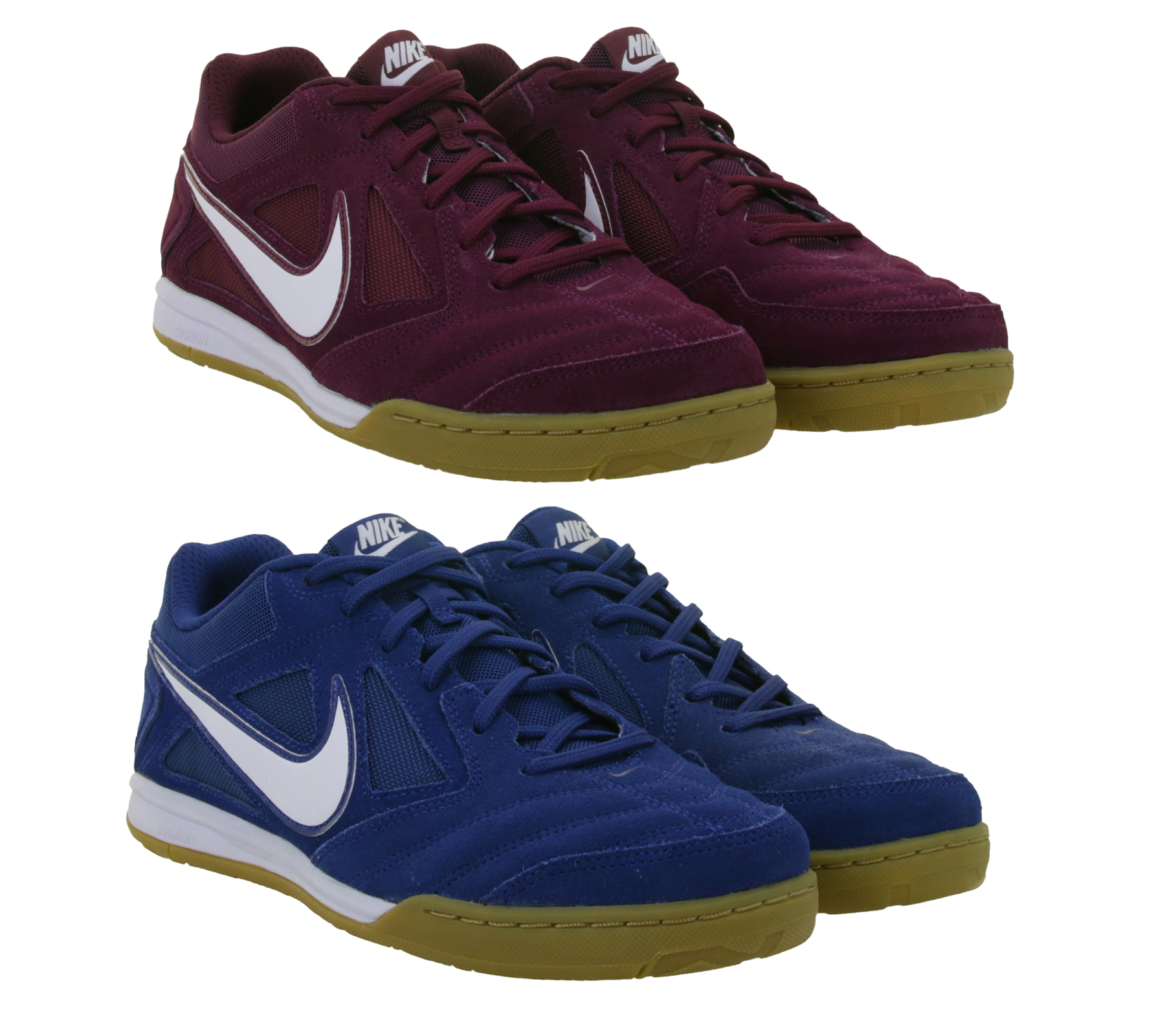 NIKE Gato Herren & Damen Low-Top-Sneaker Retro Turnschuhe mit Echtleder Hallen-Schuhe HQ6020 in Bordeaux-Rot und Blau von NIKE