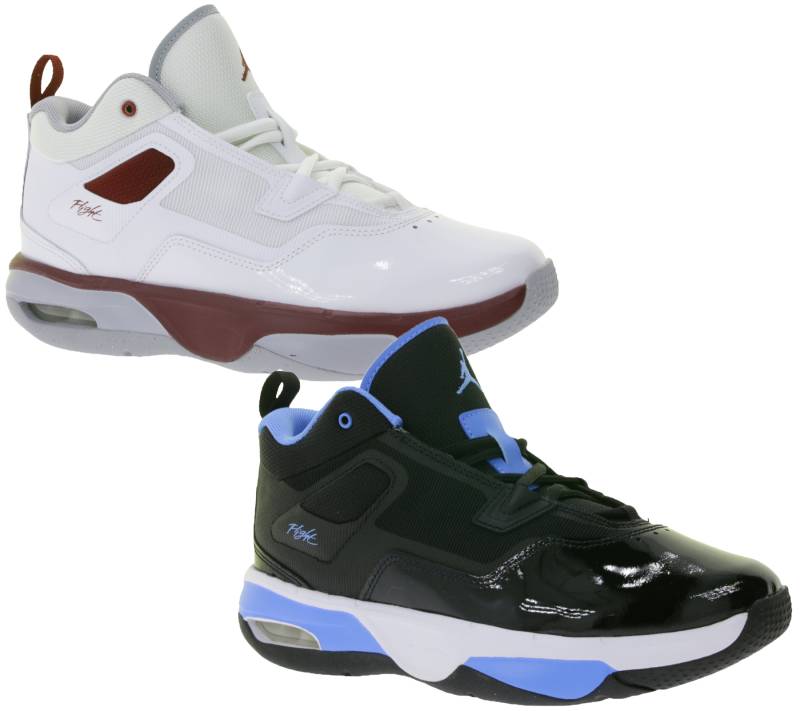 NIKE JORDAN Stay Loyal 3 Kinder Sneaker Mädchen und Jungen Echtleder Turnschuhe Low-Top Basketball FB9922 Weiß/Rot oder Schwarz/Blau von NIKE