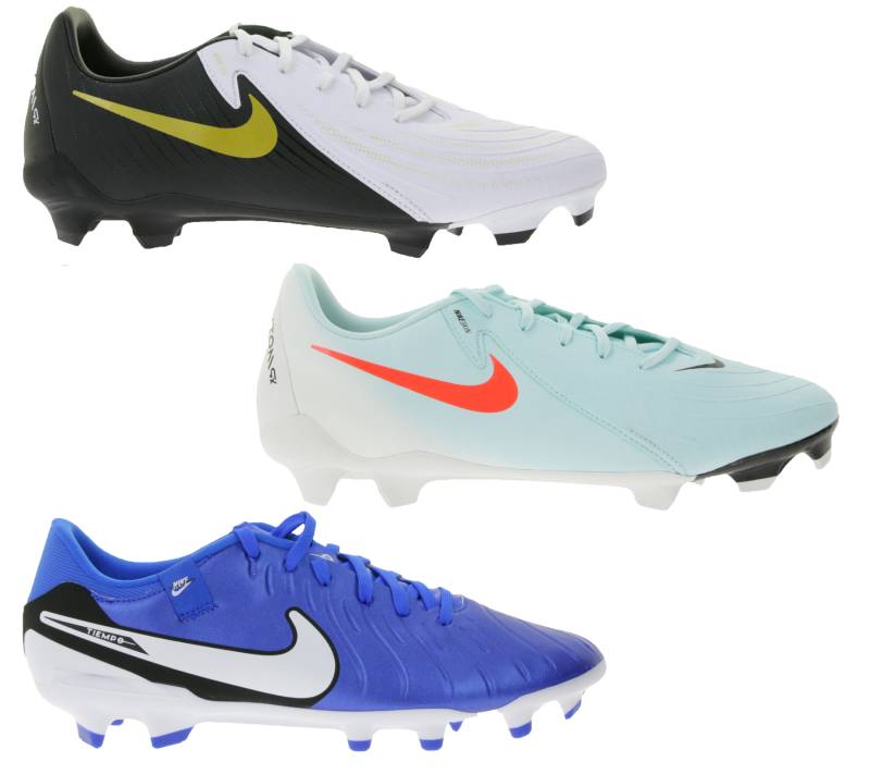 NIKE Phantom Academy FG/MG Fußball-Schuhe mit gedämpfter oder gepolsterter Innensohle Nocken-Schuhe Türkis, Dunkelblau oder Weiß/Schwarz von NIKE
