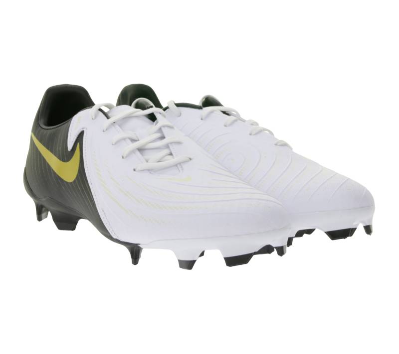 NIKE Phantom GX II 2 FG Academy FG/MG Fußball-Schuhe mit gedämpfter Innensohle Nocken-Schuhe FD6723 100 Weiß/Schwarz von NIKE