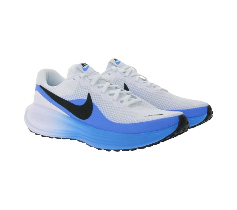 NIKE Revolution 8 Herren Lauf-Schuhe nachhaltige Sport-Sneaker mit 10mm Sprengung HJ9198 103 Weiß/Blau von NIKE