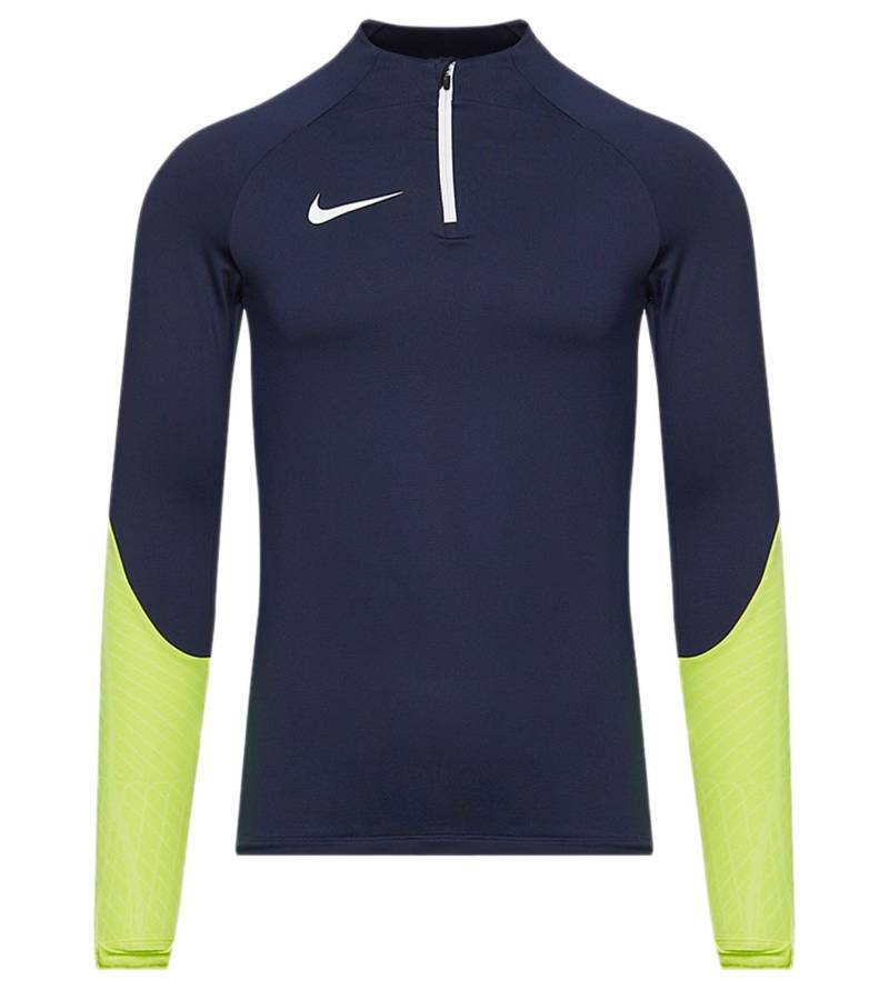 NIKE Strike 23 Drill Top Herren Trainings-Pullover mit Dri-FIT-Technologie Slim-Fit Troyer-Shirt Fitness-Longsleeve mit MoveToZero DR2294-452 Dunkelblau/Gelb von NIKE