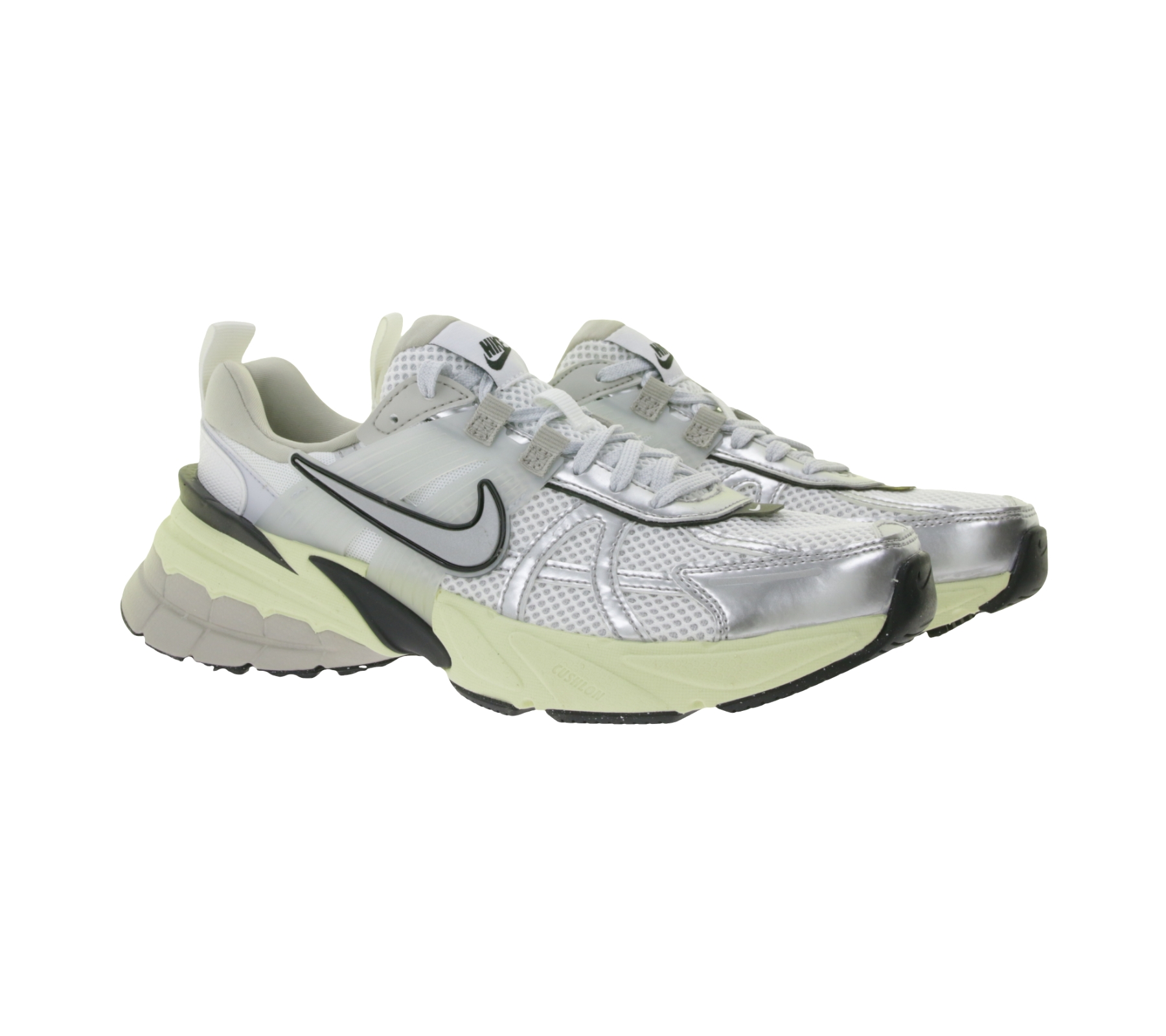 NIKE V2K Run Damen Lauf-Schuhe mit Mesh-Obermaterial Sport-Sneaker FD0736 100 Weiß/Silber von NIKE