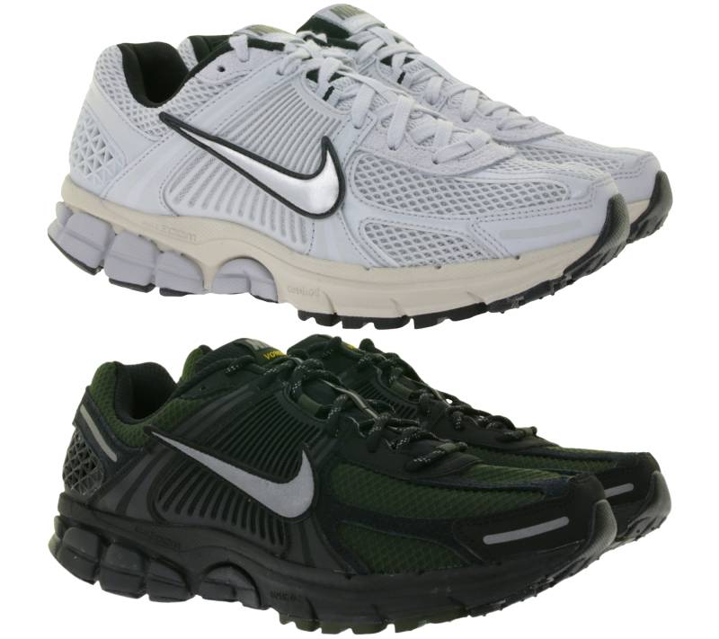 NIKE Zoom Vomero 5 Sneaker Mesh-Turnschuhe mit Echtleder Overlays HV2527-001 für Herren in Schwarz oder FN6742-002 für Damen in Grau von NIKE