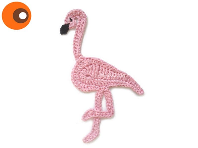 Häkel-Flamingo, Applikation, Ca. 15 cm von NIKOde