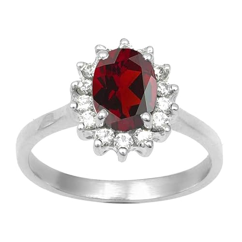 NILOY GranatEdelstein 925 Sterling Silber handgemachter Ring für Männer und Frauen Ring Boho Silber Ring SchmuckPGR-048BA_70 (22.3) von NILOY