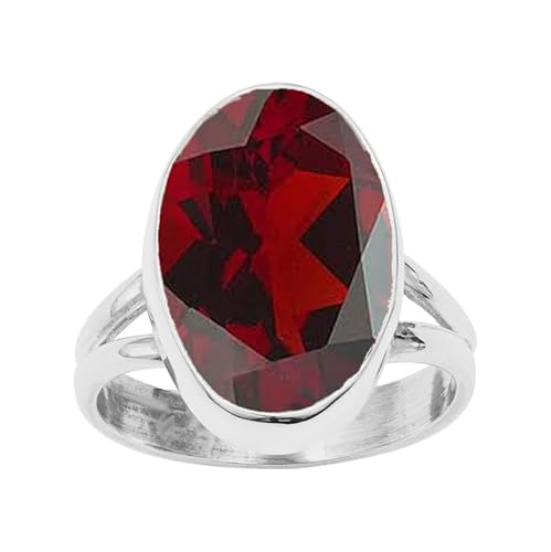 NILOY GranatEdelstein 925 Sterling Silber handgemachter Ring für Männer und Frauen Ring Boho Silber Ring SchmuckPGR-05BC_59 (18.8) von NILOY