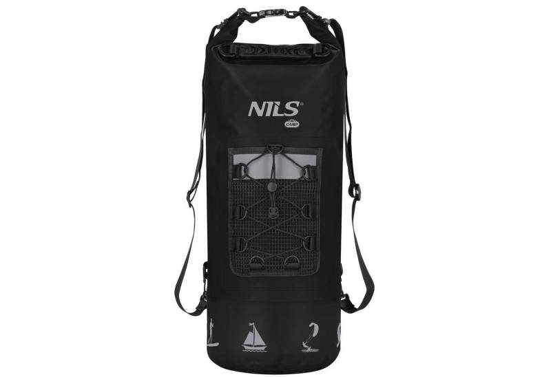 NILS CAMP Beuteltasche Wasserdichter Rucksack Outdoorbeutel 25L Schwarz Seesack, sicherer Schutz bei Kajakfahrten, Bergtouren, Kreuzfahrten uvm. von NILS CAMP
