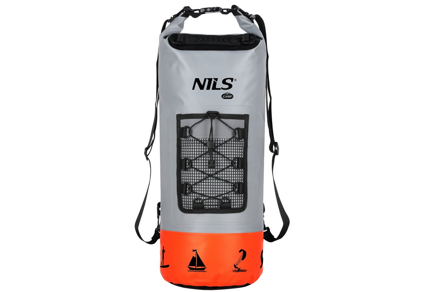 NILS CAMP Sportrucksack Wasserdichter Rucksack Outdoorbeutel 25L Grau Seesack, sicherer Schutz bei Kajakfahrten, Bergtouren, Kreuzfahrten uvm. von NILS CAMP
