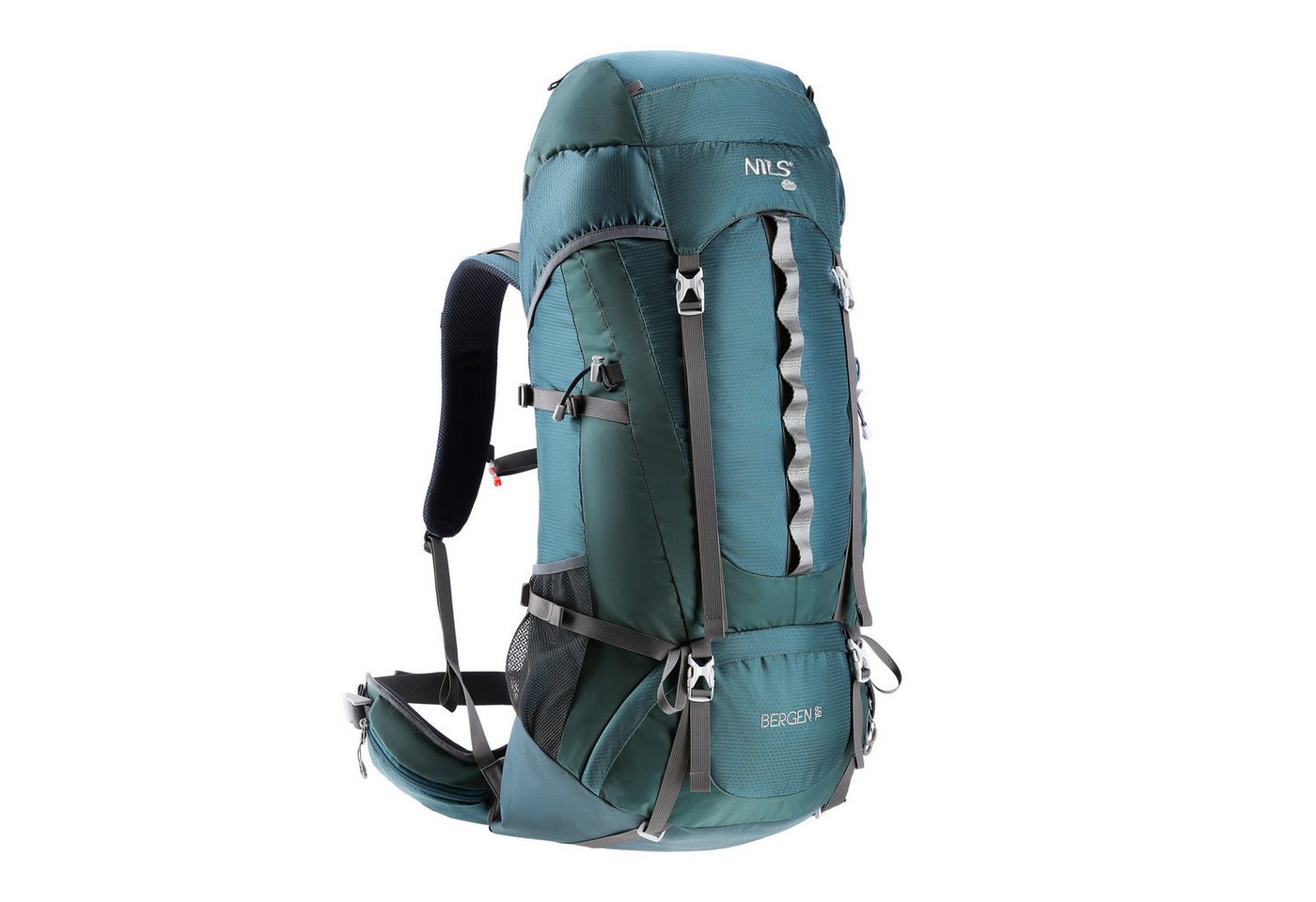 NILS CAMP Wanderrucksack Outdoorrucksack Travelrucksack Rucksack BERGEN 65L Grün, mit Regenschutz von NILS CAMP