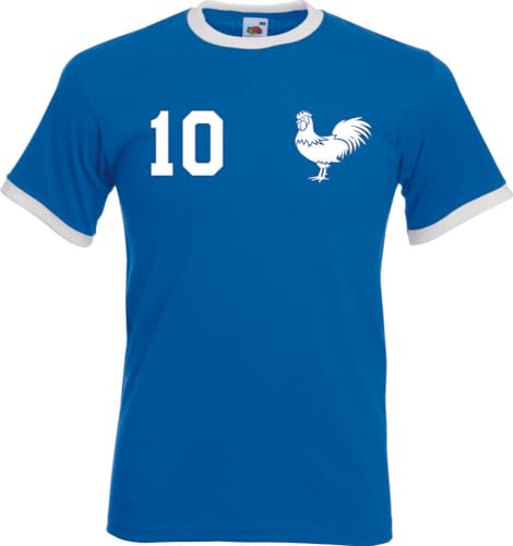 Frankreich Herren T-Shirt Trikot Personalisiert mit Wunschname + Nummer - Blau M von NIMAMA