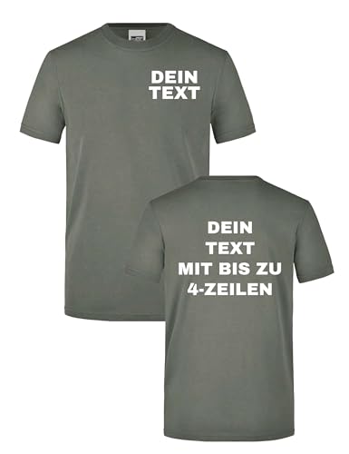 Herren Workwear T-Shirt - Arbeitskleidung für Handwerk Bedrucken Lassen - Männer Geschenk selbst gestalten mit Text - Dunkelgrau 4XL von NIMAMA