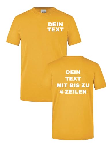 Herren Workwear T-Shirt - Arbeitskleidung für Handwerk Bedrucken Lassen - Männer Geschenk selbst gestalten mit Text - Gelb XXL von NIMAMA