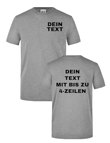 Herren Workwear T-Shirt - Arbeitskleidung für Handwerk Bedrucken Lassen - Männer Geschenk selbst gestalten mit Text - Graumeliert 5XL von NIMAMA